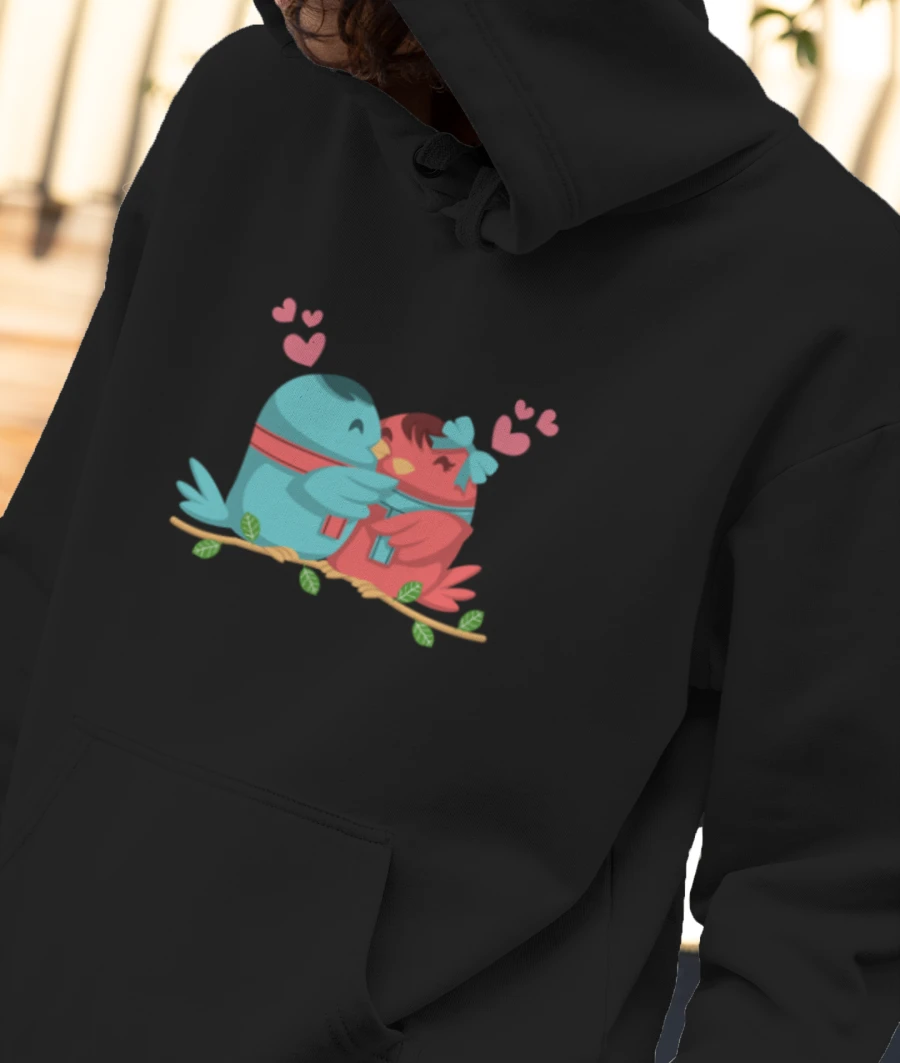 Love Birds Front-Printed Hoodie