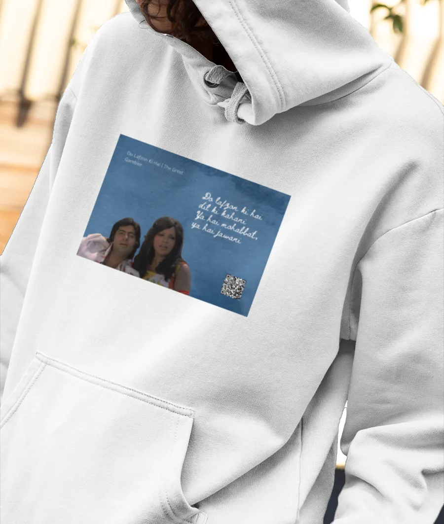 Musical Postcard On a T-Shirt-Do Lafzon Ki Front-Printed Hoodie