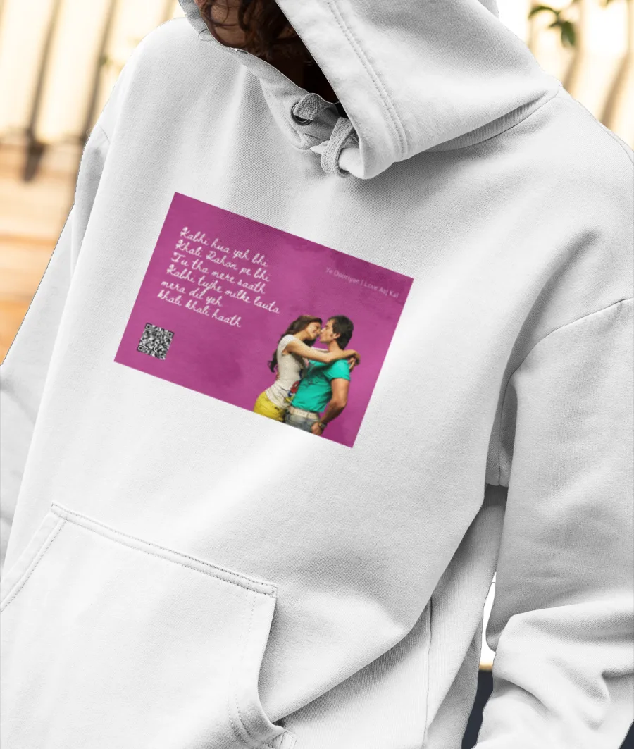 Musical Postcard On a T-Shirt- Yeh Dooriyan Front-Printed Hoodie