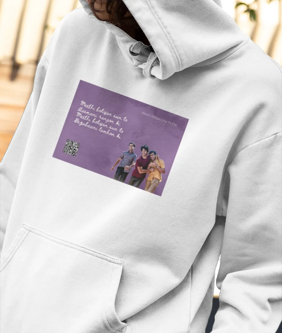 Musical Postcard On a T-Shirt-Meethi Boliyan Front-Printed Hoodie
