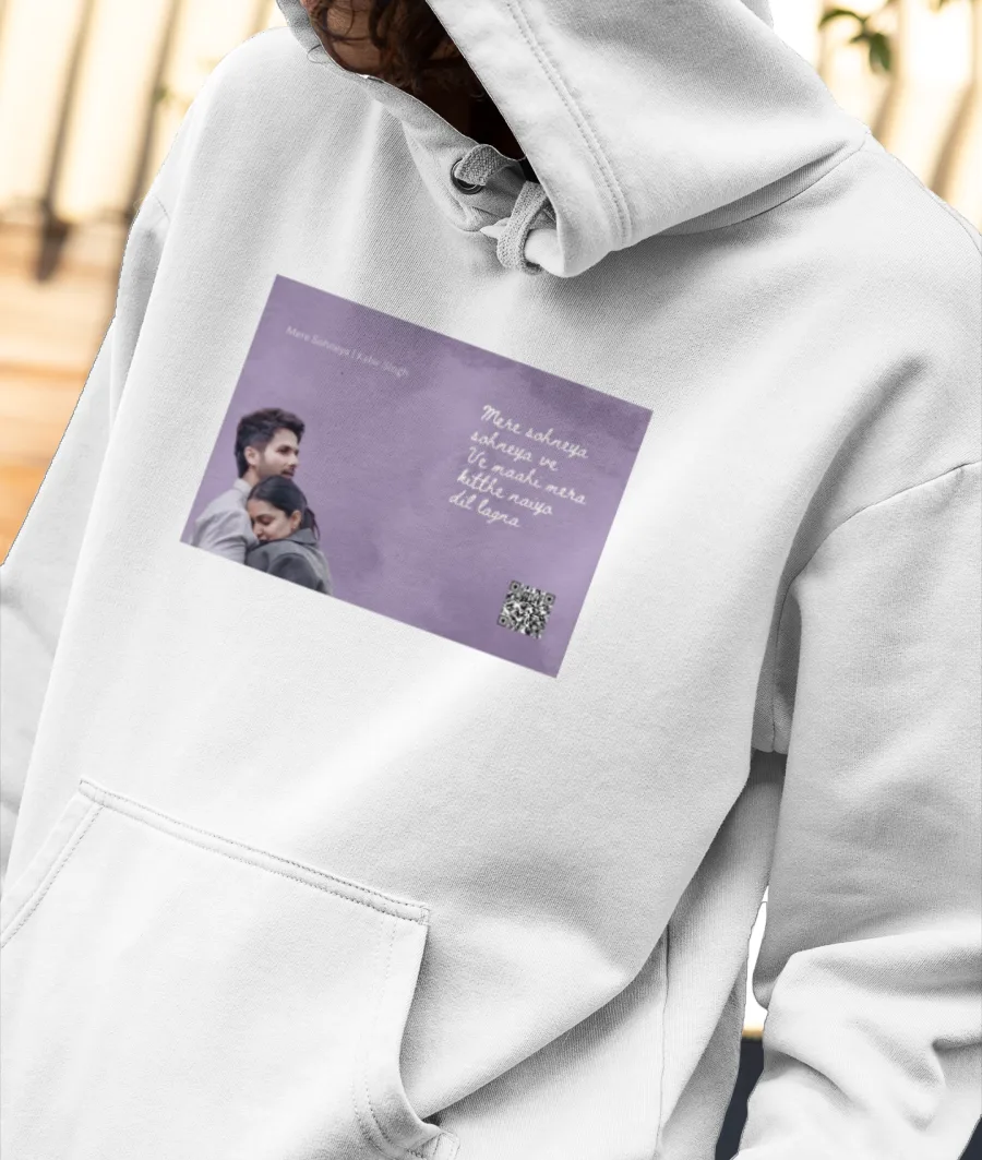 Musical Postcard On a T-Shirt-Mere Sohneya Front-Printed Hoodie