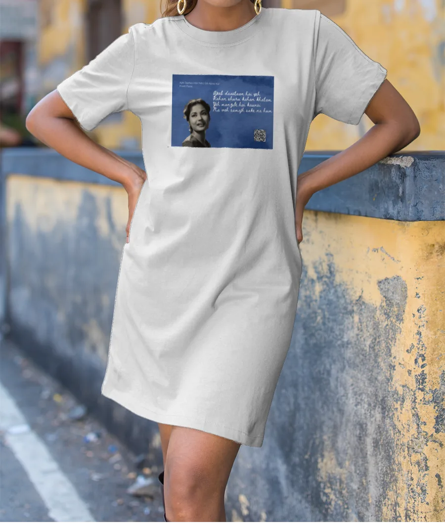 Musical Postcard On a T-Shirt-Ajeeeb Daastan T-Shirt Dress