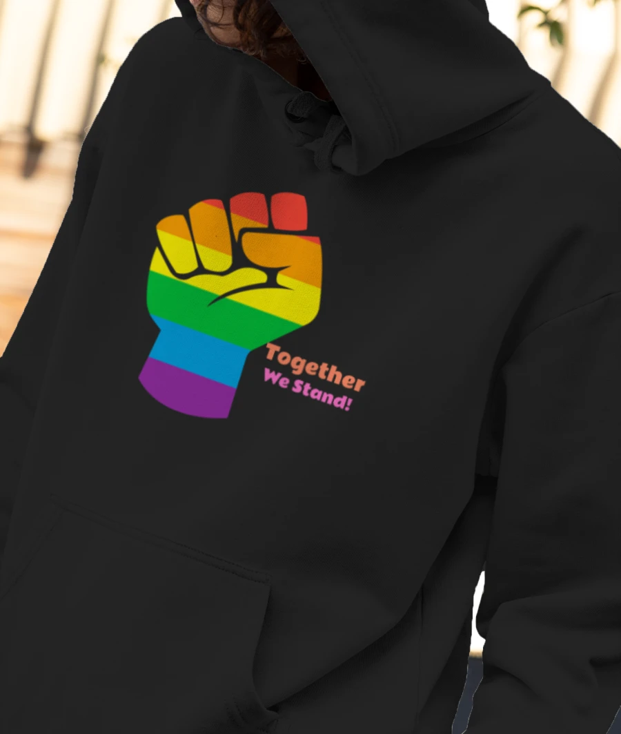 Together We Stand - LGBT+ Pride Front-Printed Hoodie