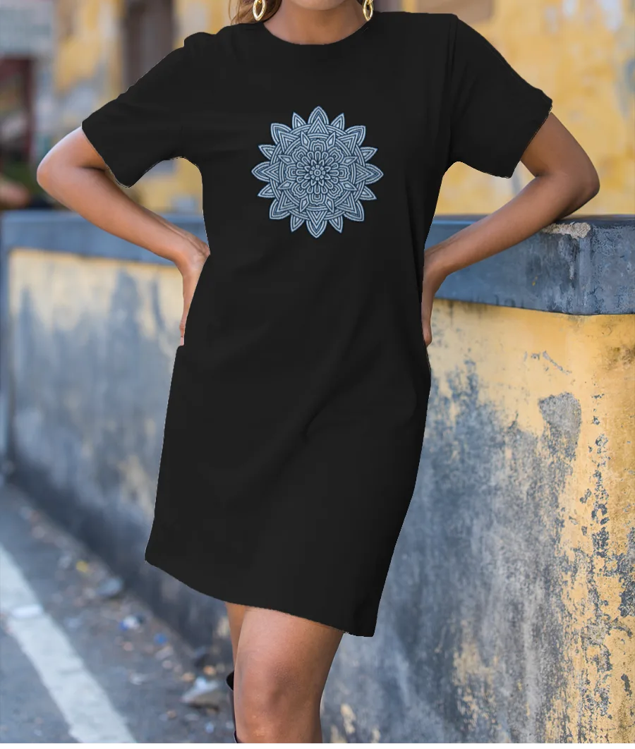 Colorful Mandala Art T-Shirt Dress