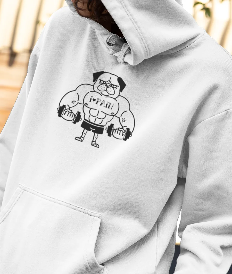 Gym dog workout Front-Printed Hoodie