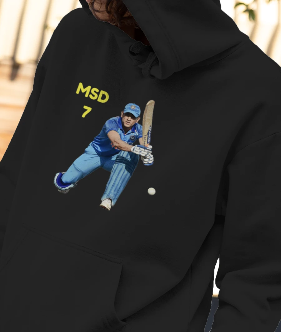 Dhoni T-shirt  Front-Printed Hoodie