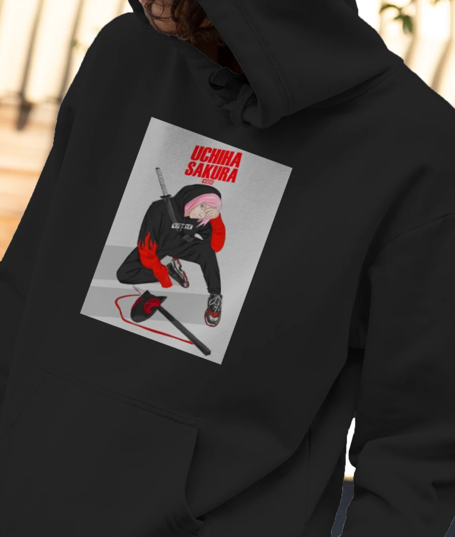 sakura Front-Printed Hoodie