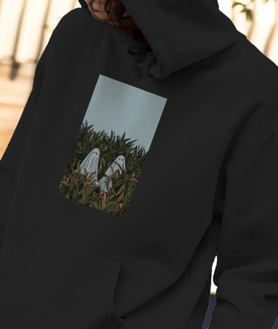 Ghosts Front-Printed Hoodie