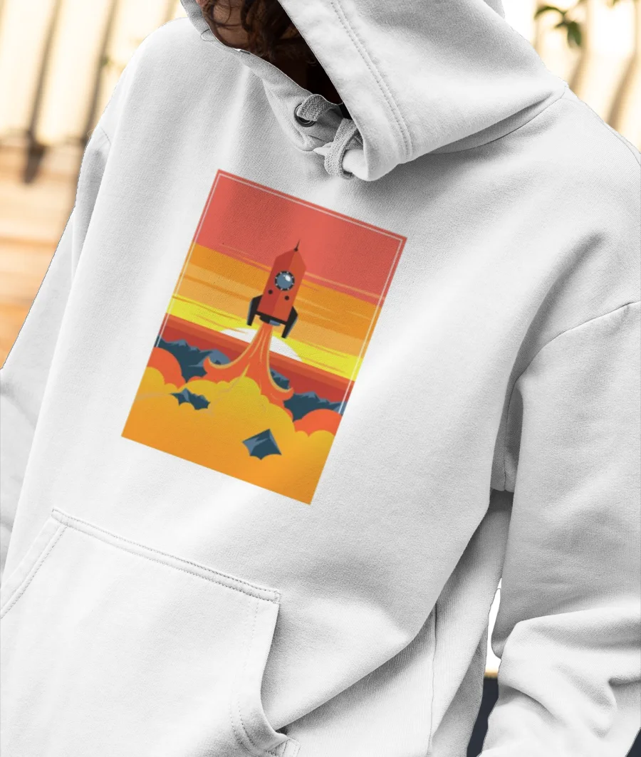 Rocket Front-Printed Hoodie