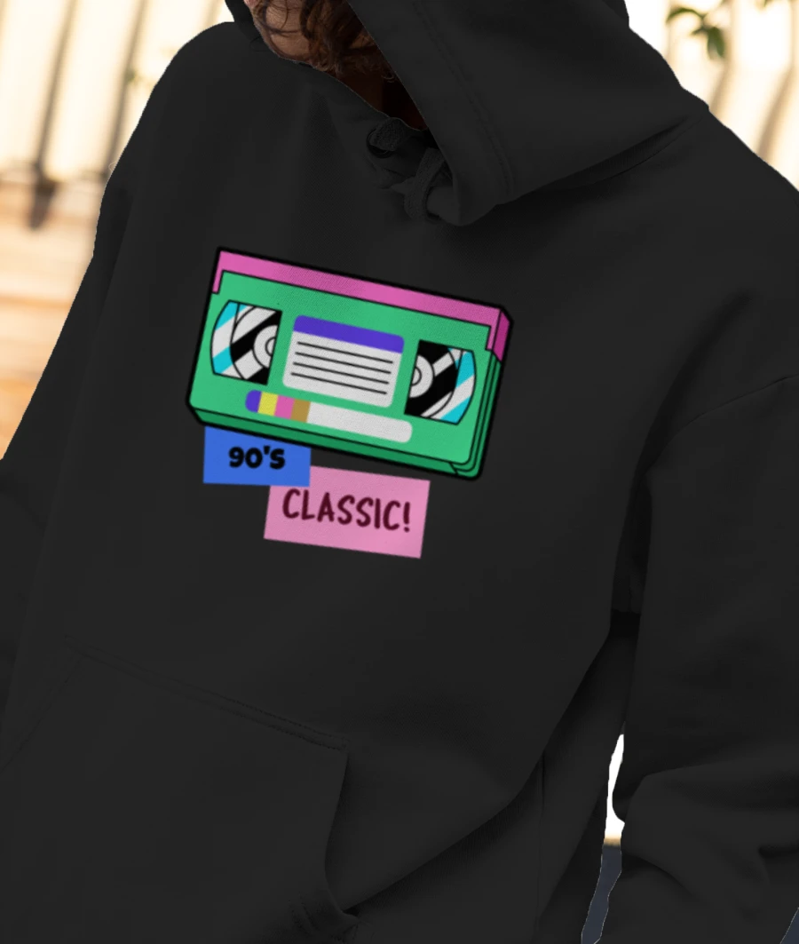 90s Classic! Front-Printed Hoodie