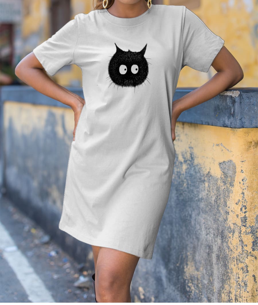 BLACK CAT T-Shirt Dress