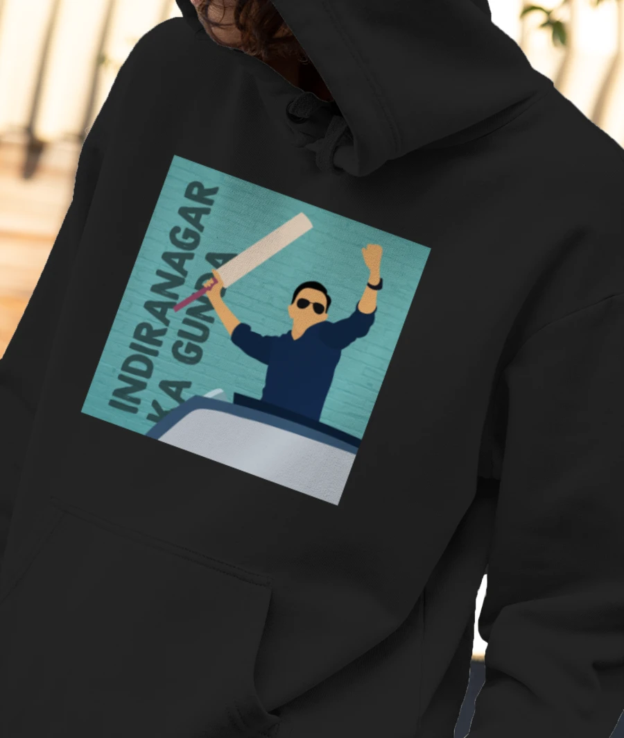 Indiranagar Ka Gunda Artwork Front-Printed Hoodie