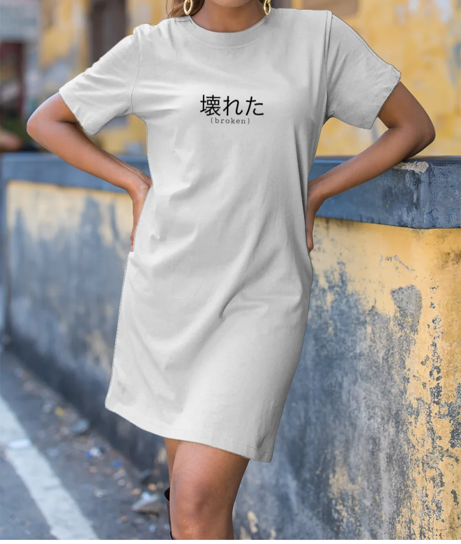 Broken japanese kanji T-Shirt Dress