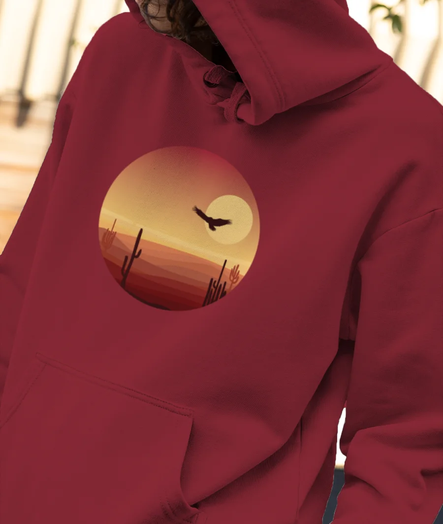 Desert landscape digital painting Front-Printed Hoodie