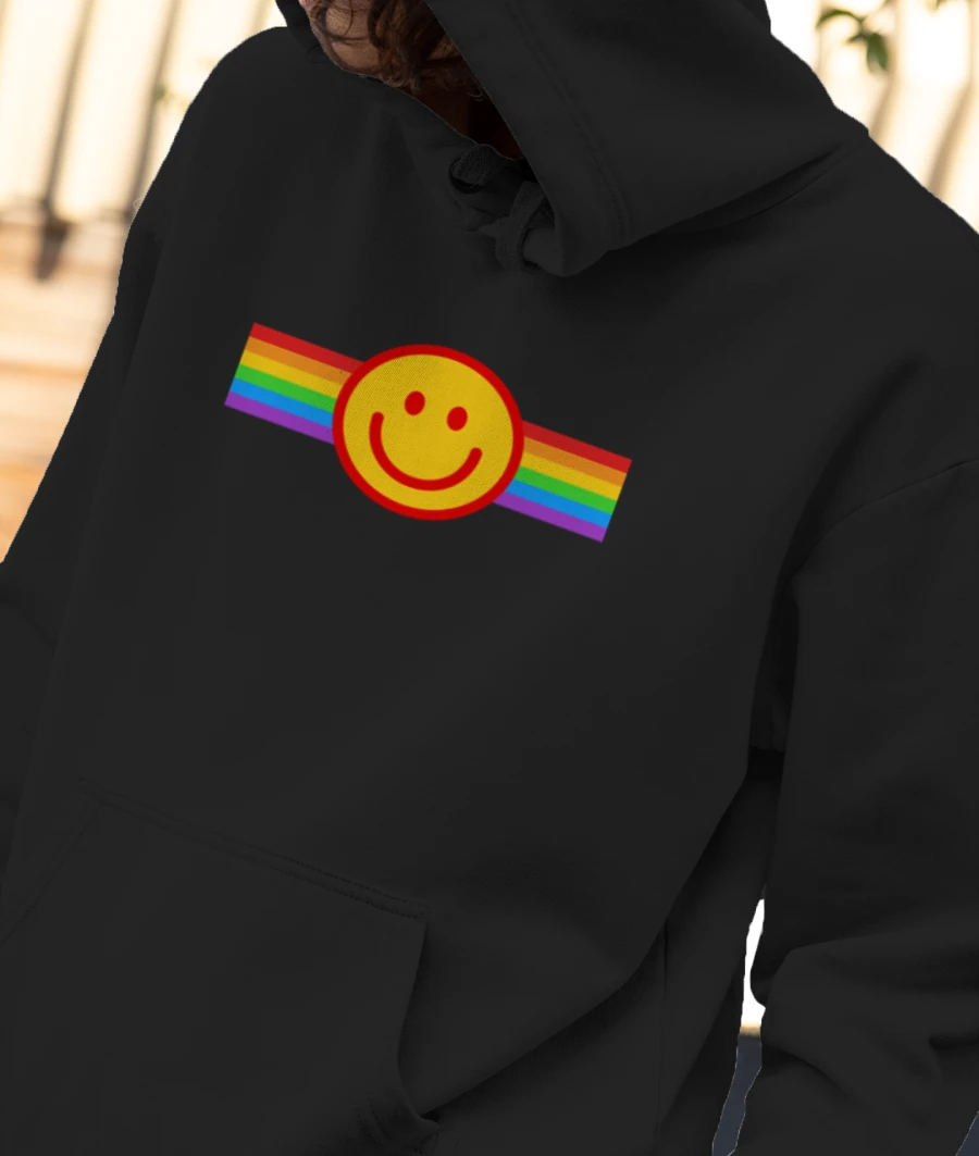 Smile Rainbow Front-Printed Hoodie