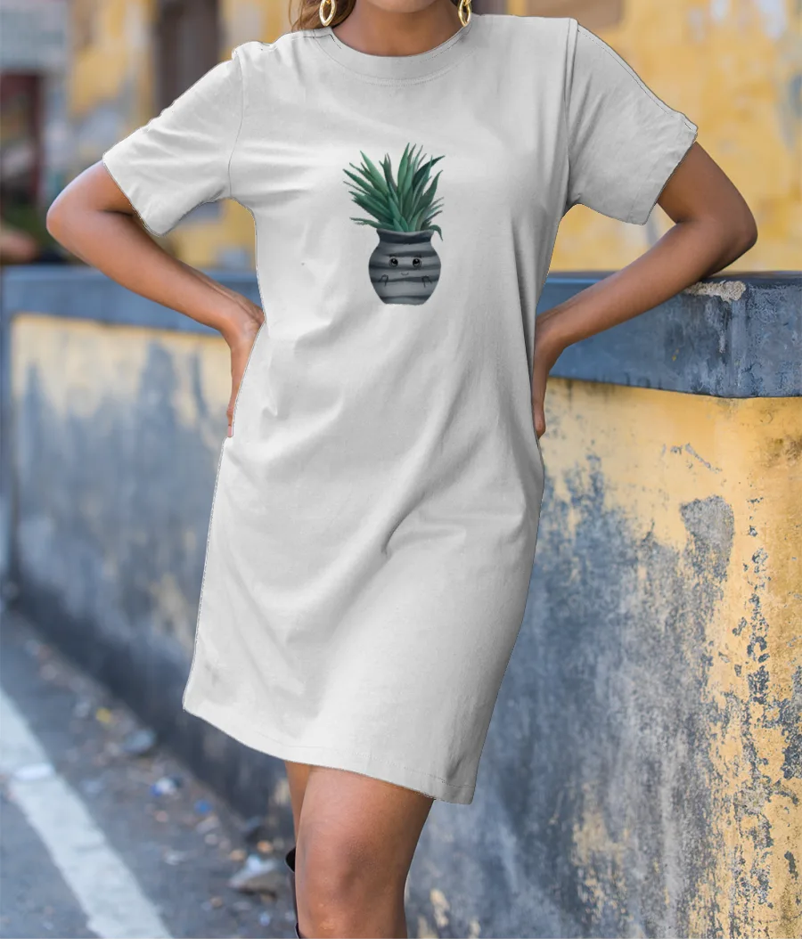 Cute Plant T-Shirt Dress