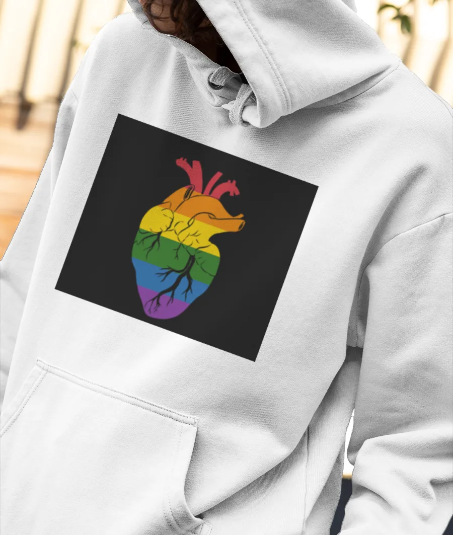 Pride heart Front-Printed Hoodie