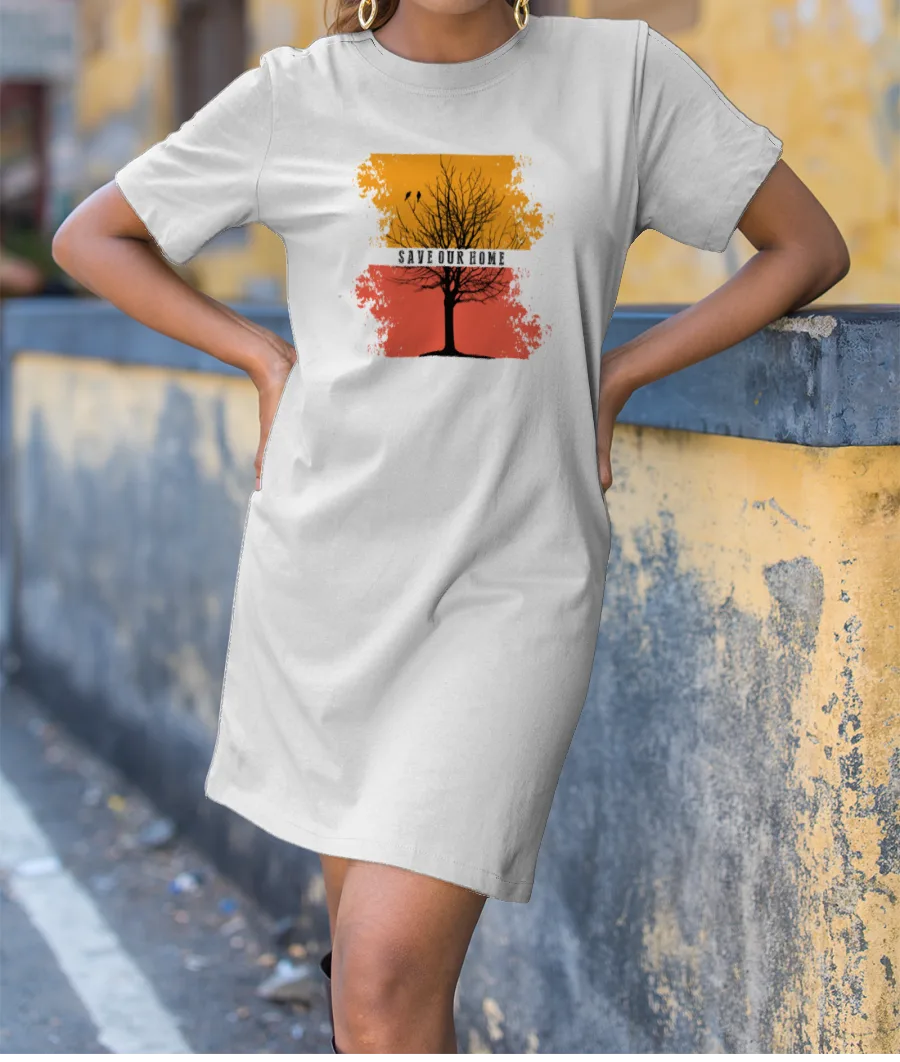 Save Our Home Save Nature T-Shirt Dress