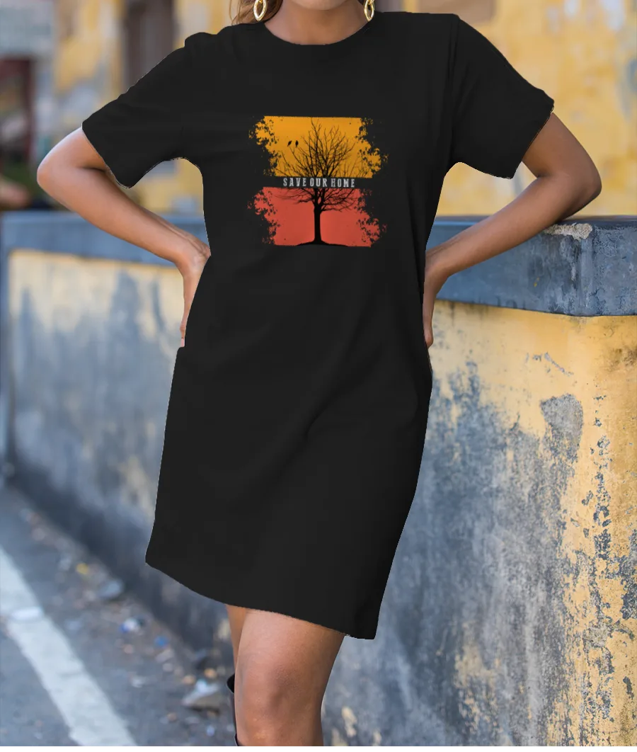 Save Our Home Save Nature T-Shirt Dress