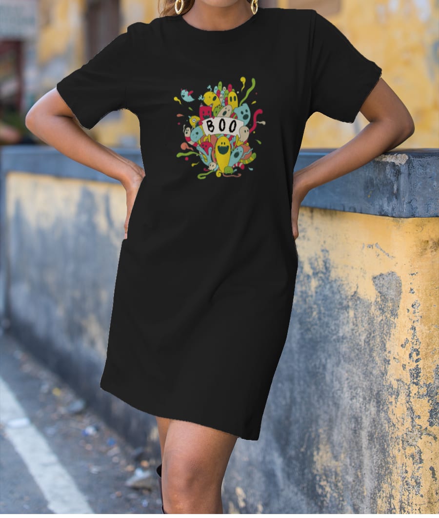 Funny Cute Monsters T-Shirt Dress
