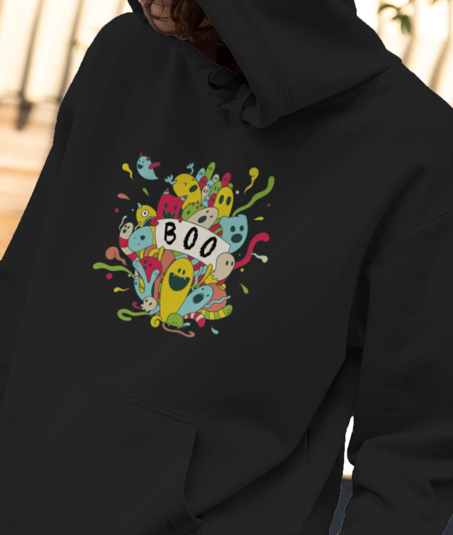 Funny Cute Monsters Front-Printed Hoodie