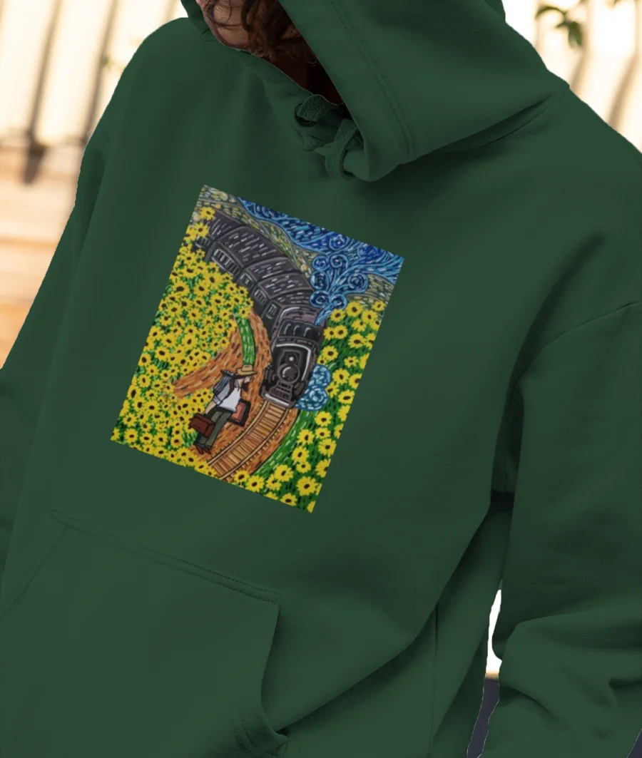 Van Gogh Art Front-Printed Hoodie