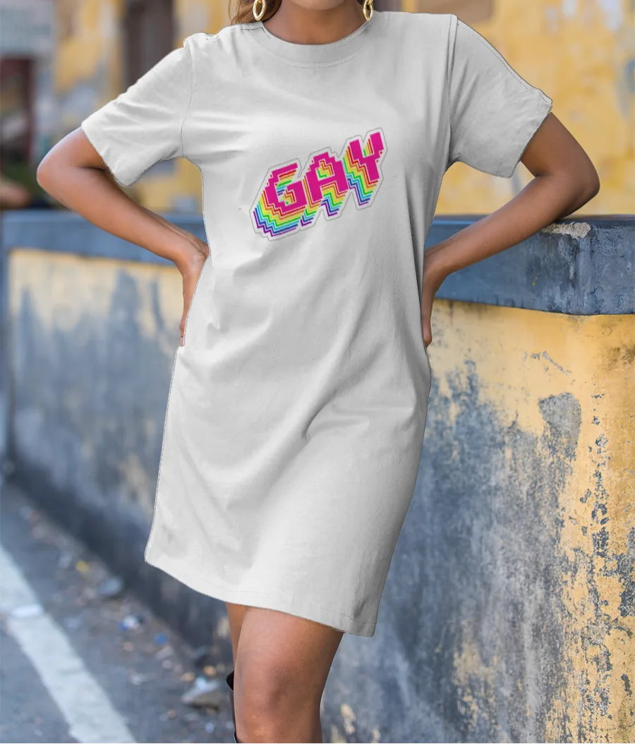 Pride Colours Gay Typography T-Shirt Dress