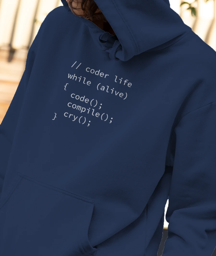 Coder life code Front-Printed Hoodie