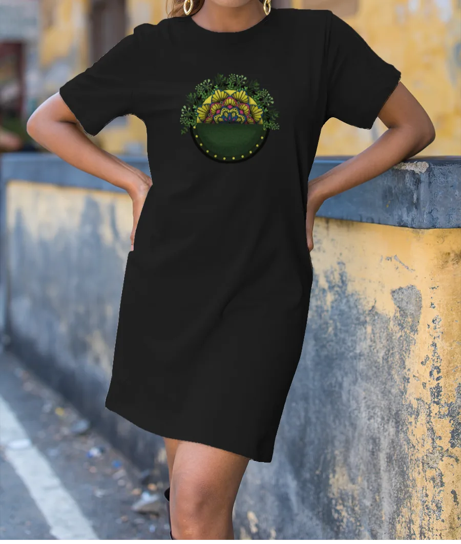 Mandala-Rise of the yellow. T-Shirt Dress