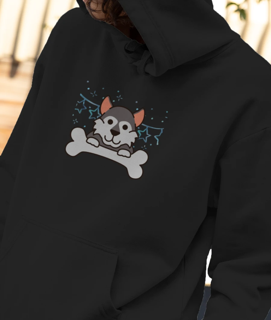 Husky Front-Printed Hoodie