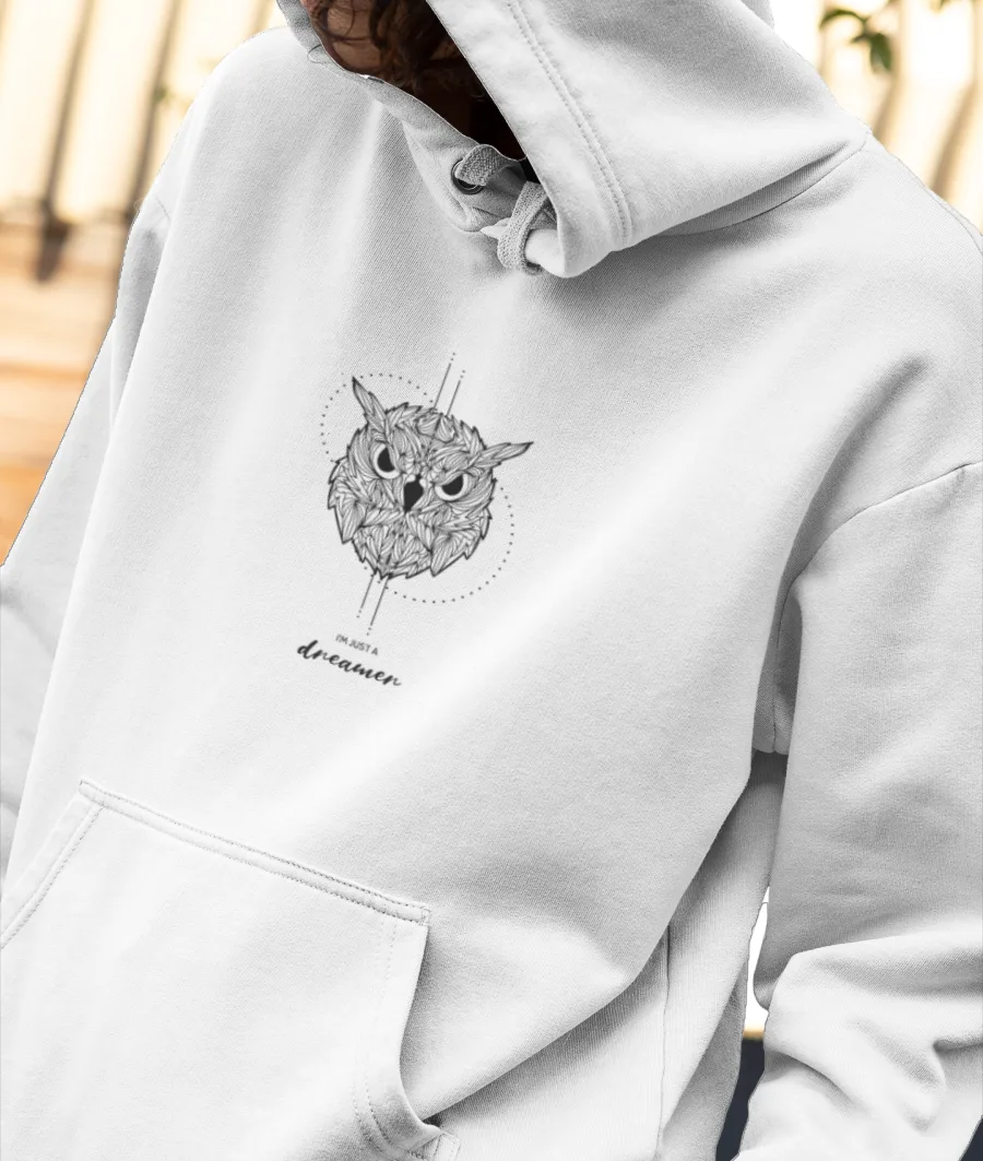 OWL TYPOGRAPHY DESIGN Front-Printed Hoodie