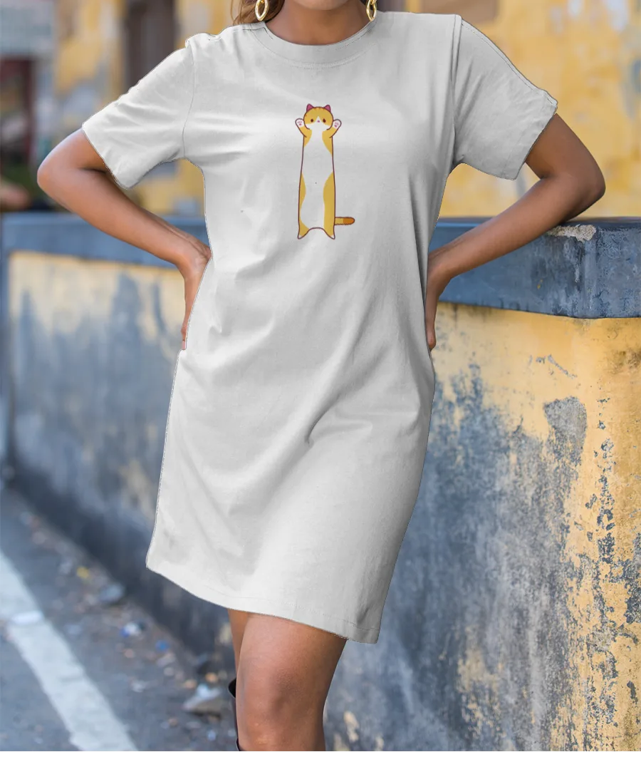 Cute tall cat design T-Shirt Dress