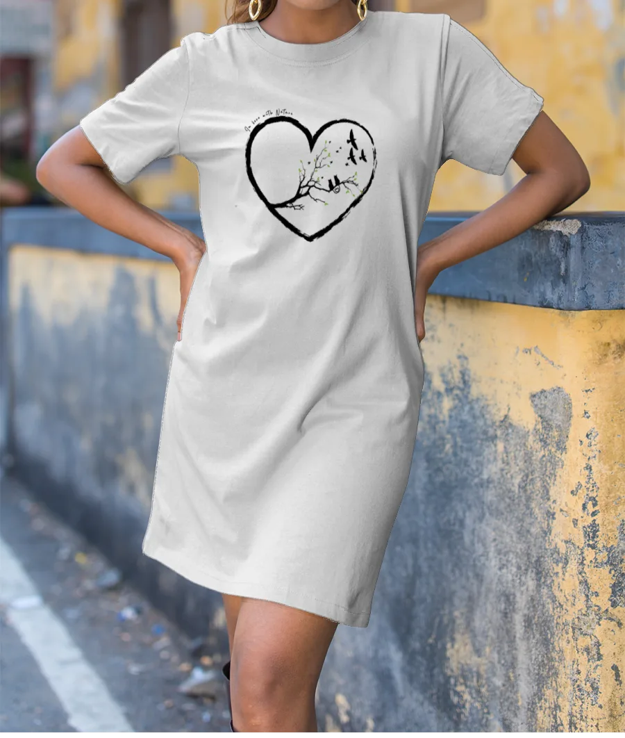 In Love with nature and Birds T-Shirt Dress