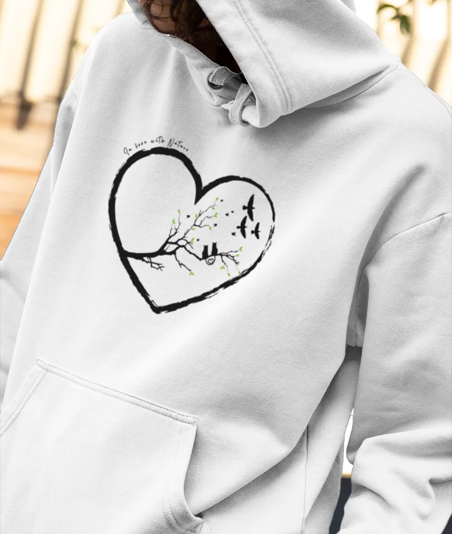 In Love with nature and Birds Front-Printed Hoodie