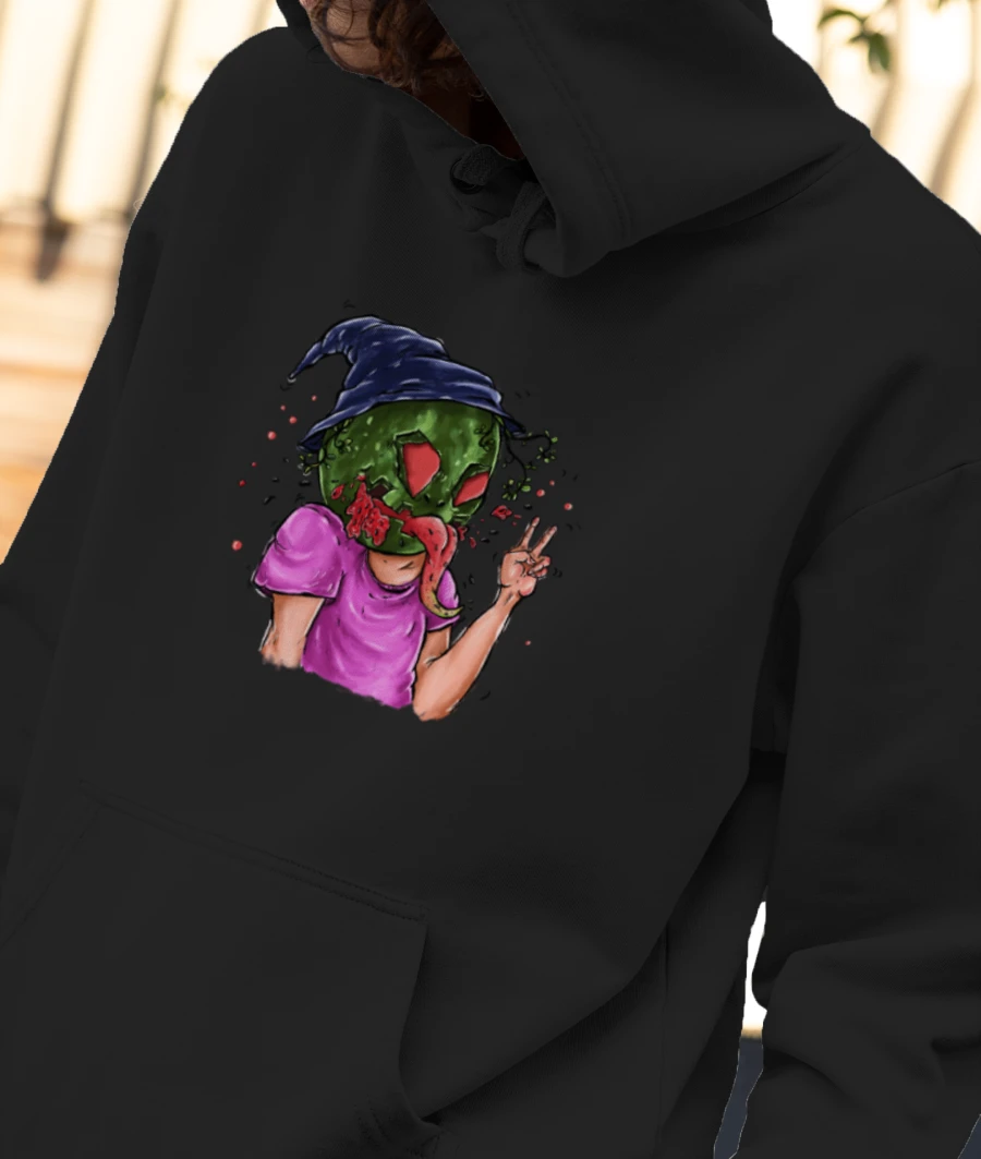 melon boy Front-Printed Hoodie