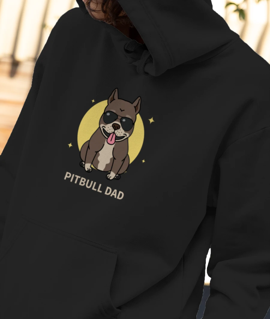 Pitbull daddy Front-Printed Hoodie