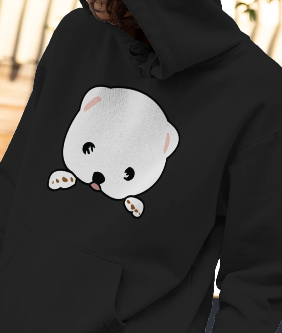 Cute Puppy Front-Printed Hoodie