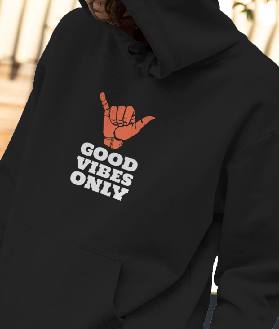 Good Vibes Only - Happy Front-Printed Hoodie