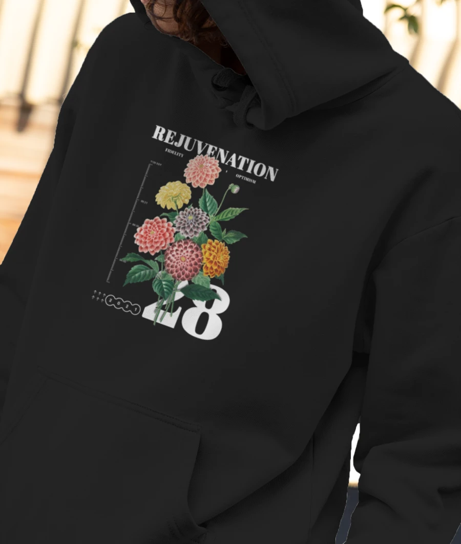 Flowers Streetwear Front-Printed Hoodie