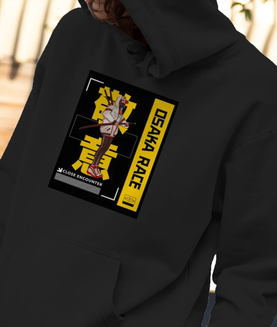 Anime Warrior Streetwear Front-Printed Hoodie