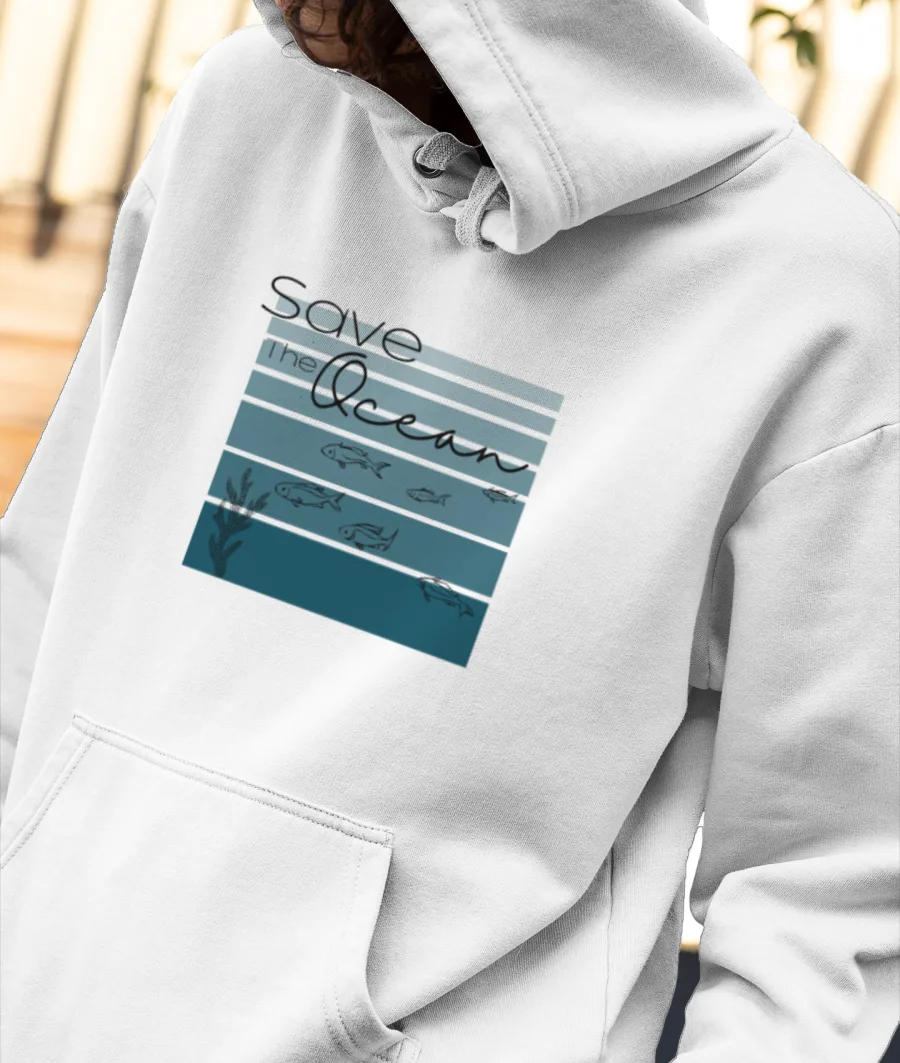 Save the Ocean Front-Printed Hoodie