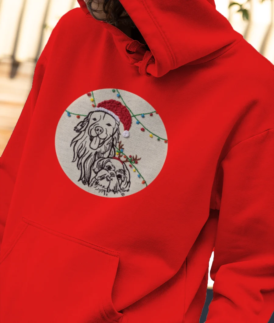 Christmas Doggos Front-Printed Hoodie