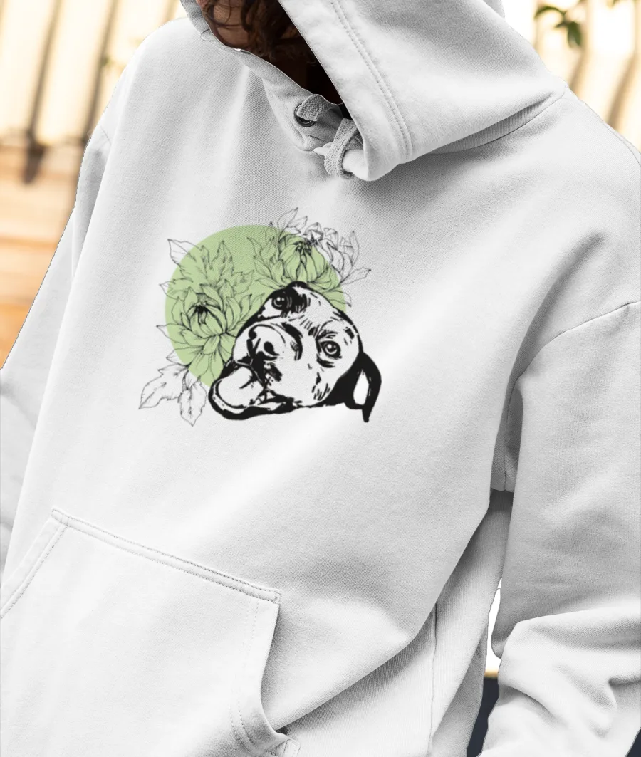 Aesthetic Doggo Green Front-Printed Hoodie