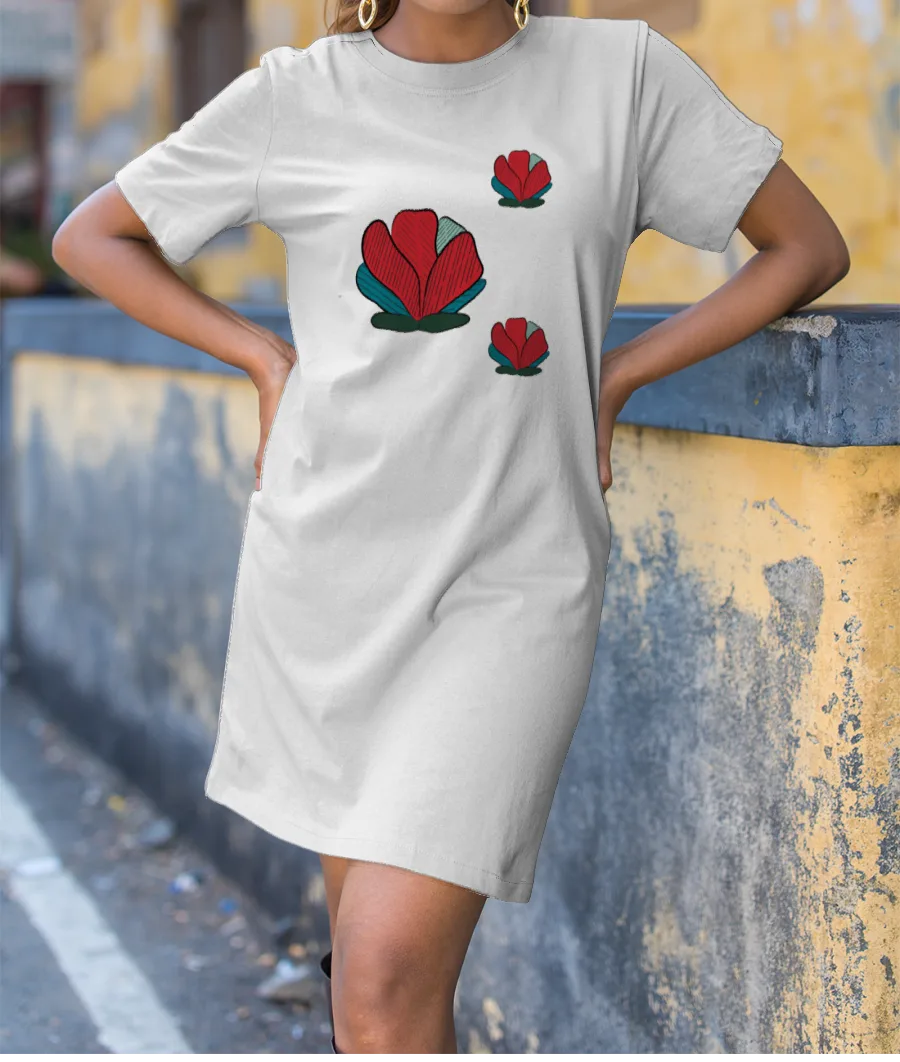 vintage flower flair T-Shirt Dress