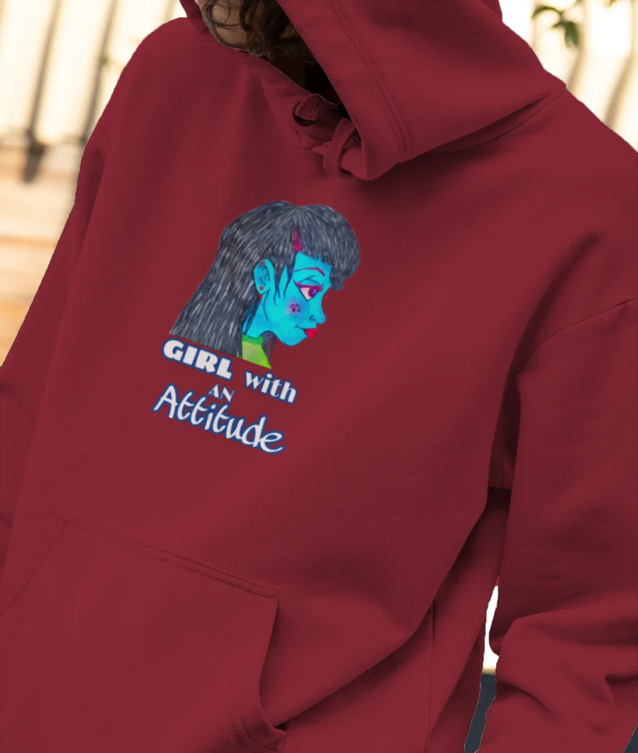 Girl with an attitude Front-Printed Hoodie