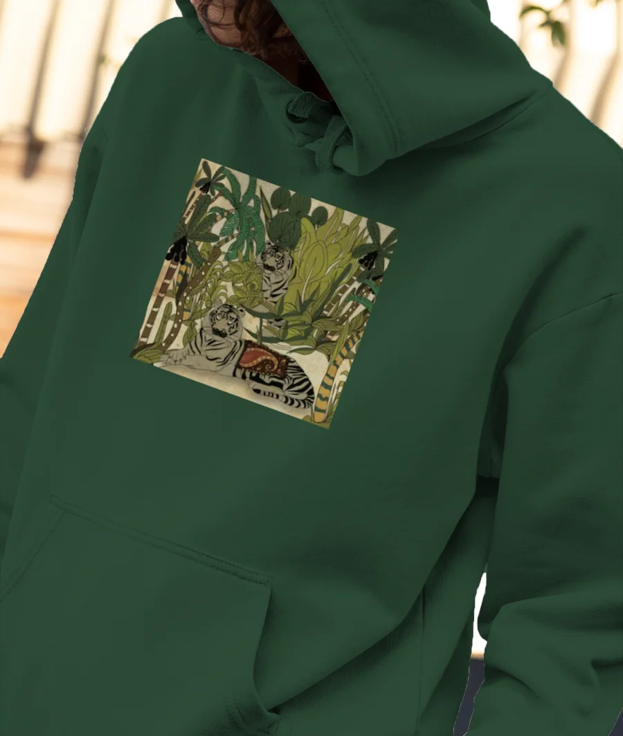 Vintage Tiger Front-Printed Hoodie