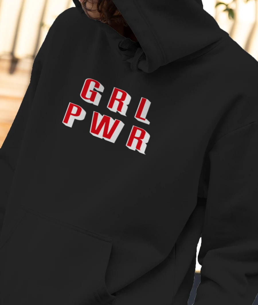 Girl Power Front-Printed Hoodie