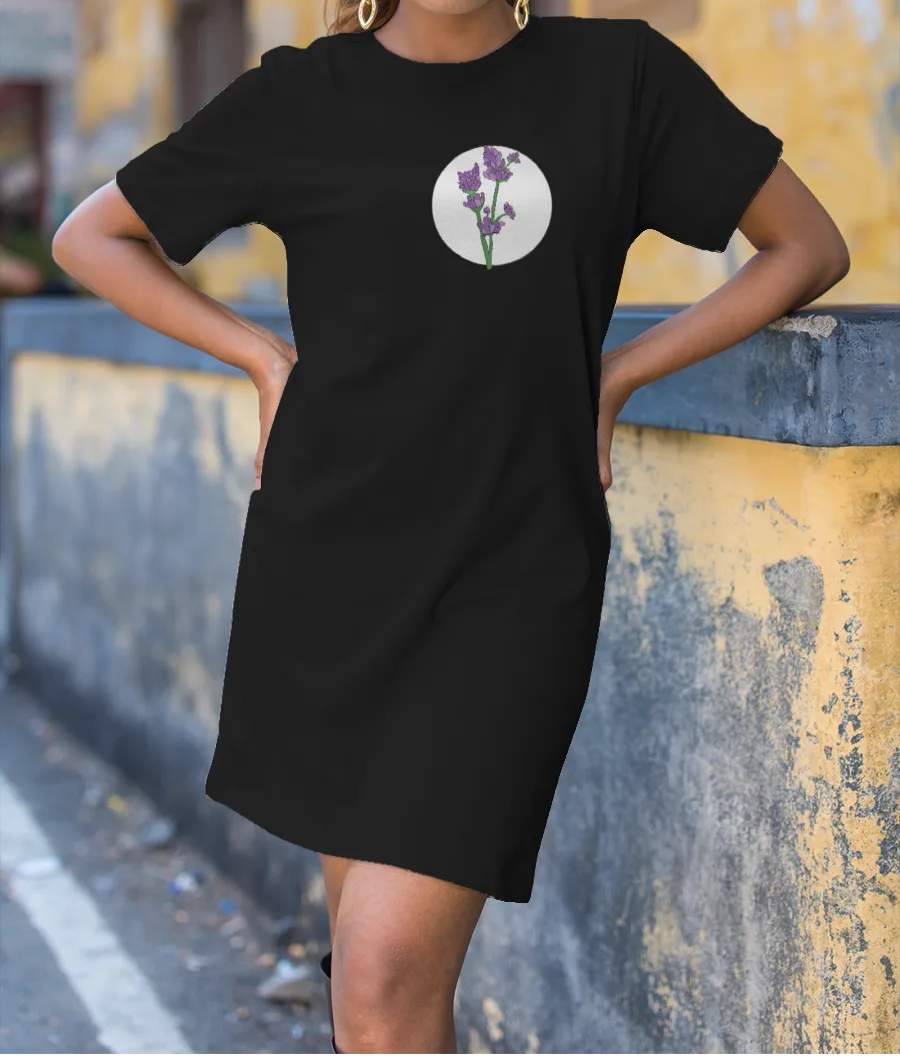 Purple flower T-Shirt Dress