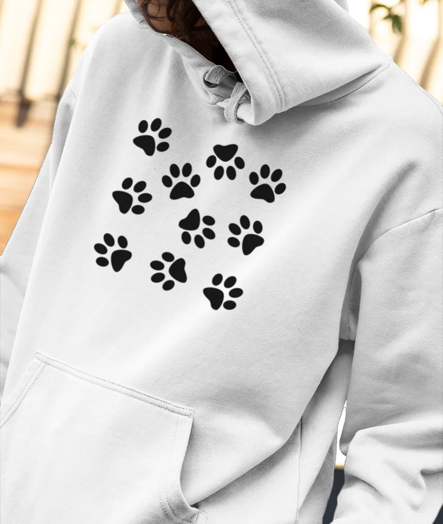 Cute Little Paws - Pattern Design Front-Printed Hoodie