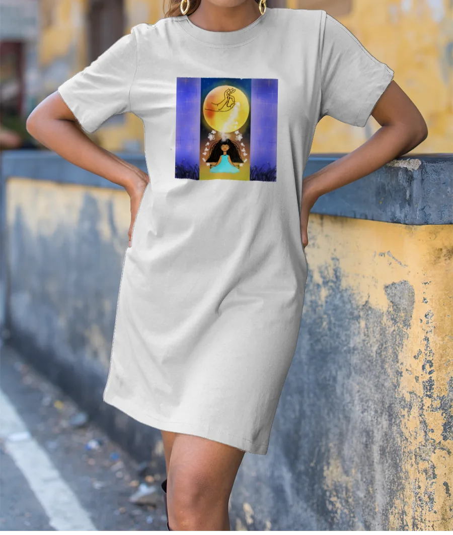 full moon art T-Shirt Dress
